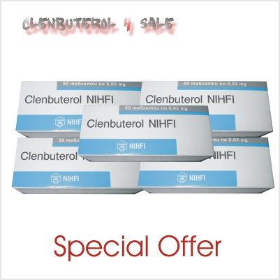 Clenbuterol 4 boxes (200 tabs/20mcg)+1 box (50 tabs) FOR FREE